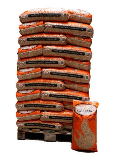 FireLand pallet – 66 zakken naaldhout pellets 15 kg (100 % Naaldhout)
