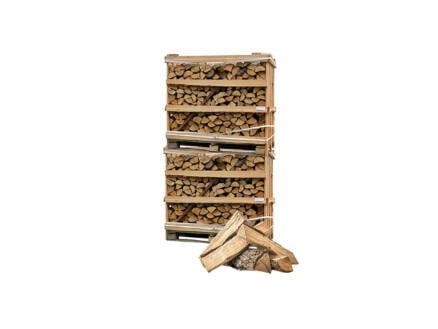 Woodcom XXL pallet – Mix brandhout ovengedroogd 2,2 m³ (eik, beuk, berk)